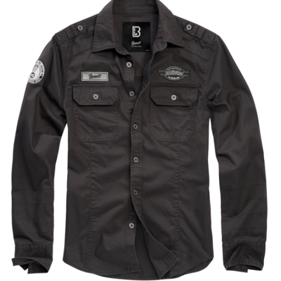 Luis vintage shirt by Brandit - Coal Black Luis vintage shirt by Brandit - Coal Black