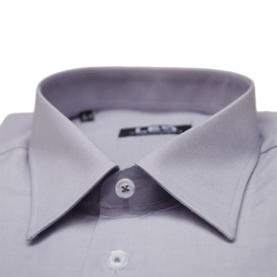 Πουκάμισο μονόχρωμο με μακρύ μανίκι - ΓΚΡΙ ΑΝΟΙΧΤΟ