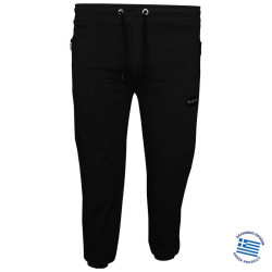 Καλοκαιρινό jersey παντελόνι φόρμας με Patch και λάστιχο στον αστράγαλο,της Leo Collection - Black
