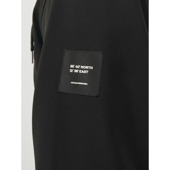 Αδιάβροχο Jacket Basic Softshell Hood,της Jack & Jones - Black Αδιάβροχο Jacket Basic Softshell Hood,της Jack & Jones - Black
