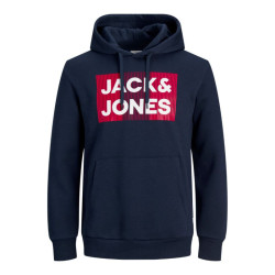 Hoodie φούτερ με μεταξοτυπία Jack & Jones +Fit - Navy Blazer