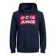 Hoodie φούτερ με μεταξοτυπία Jack & Jones +Fit - Navy Blazer Hoodie φούτερ με μεταξοτυπία Jack & Jones +Fit - Navy Blazer