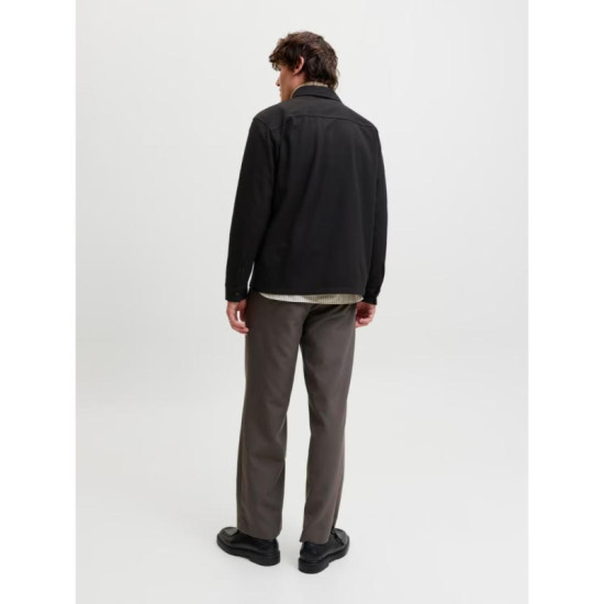 Ελαστική πουκαμίσα William Sweat Overshirt,της Jack&Jones - Black Ελαστική πουκαμίσα William Sweat Overshirt,της Jack&Jones - Black