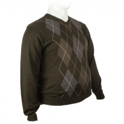 Πλεκτη μπλουζα βε με σχεδιο ρομβους - Χακι/Λαδι/Γκρι