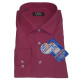 Πουκάμισο Fil-a-Fil μονόχρωμο γαλλικής ραφής & ελληνικής κατασκευής της Leo Collection - Cranberry