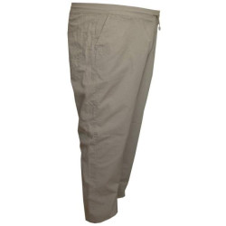 Καπαρτινέ καλοκαιρινή παντελόνα με λάστιχο στην μέση - Beige