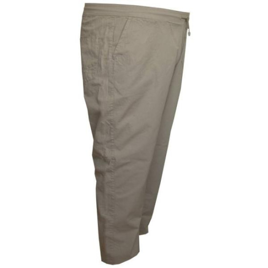 Καπαρτινέ καλοκαιρινή παντελόνα με λάστιχο στην μέση - Beige