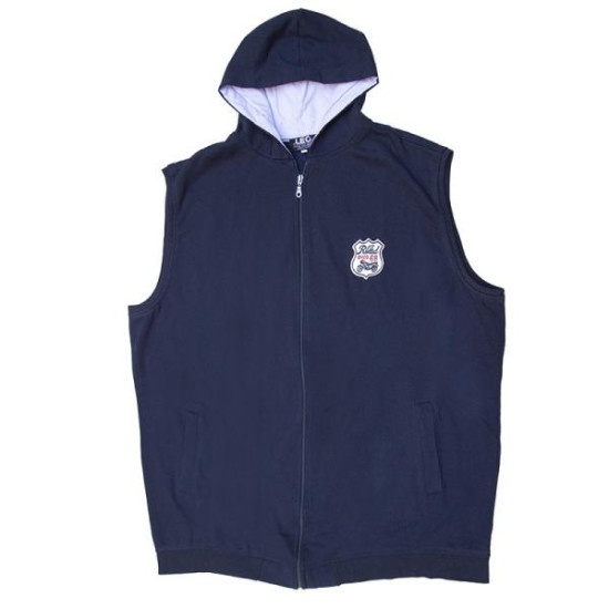 Γιλέκο φούτερ με patch και επενδυμένη κουκούλα - Dark Blue