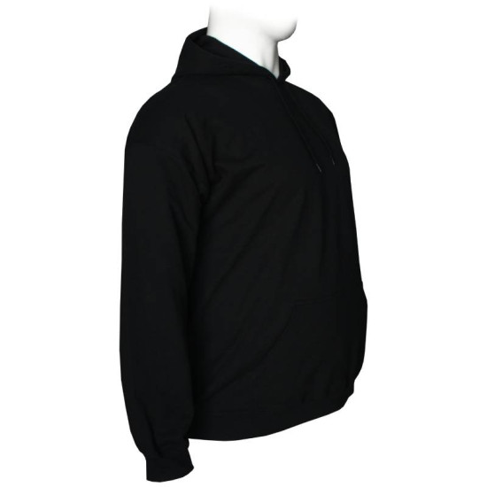 Hoodie φούτερ μονόχρωμο με patch στο στήθος - Black