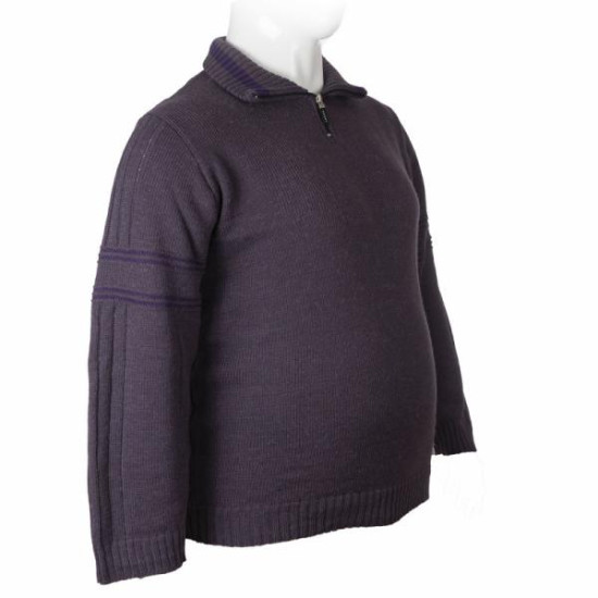 Μάλλινη πλεκτή μπλούζα polo με φερμουάρ - Palatinate Purple