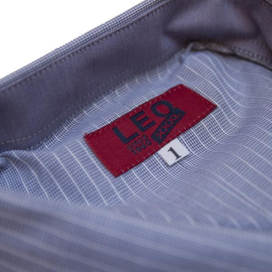 Πουκάμισο με μακρύ μανίκι ριγέ/πτι-καρό - ΓΚΡΙ