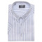 Πουκάμισο ριγέ γαλλικής ραφής με κοντό μανίκι - Alabaster White/Μπλε Σκούρο/Λιλά παλ