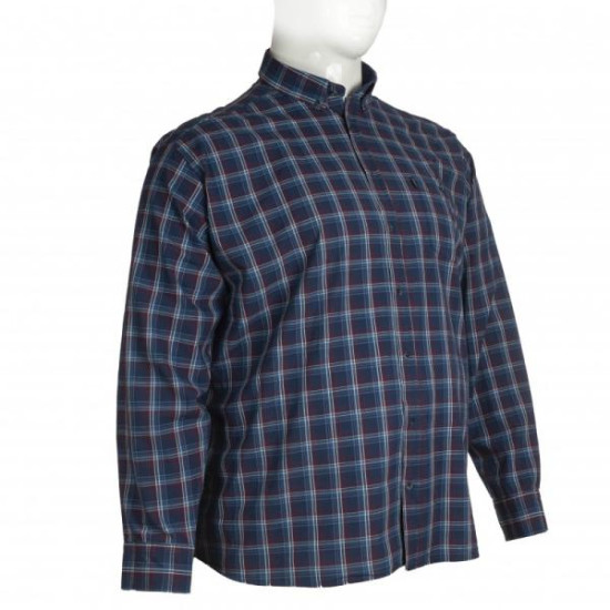 Πουκάμισο καρό βαμβακερό με μακρύ μανίκι - Blue Sax/Red