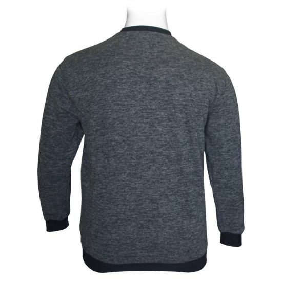 Μακρυμάνικη Μπλούζα Wool Feel με Flock 3D στάμπα της Leo Collection - Blue Denim