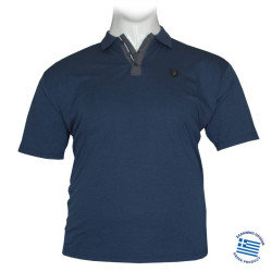 Polo Κοντομάνικο με Patch και δίχρωμη πατιλέτα,της Leo Collection - Kasmir Blue