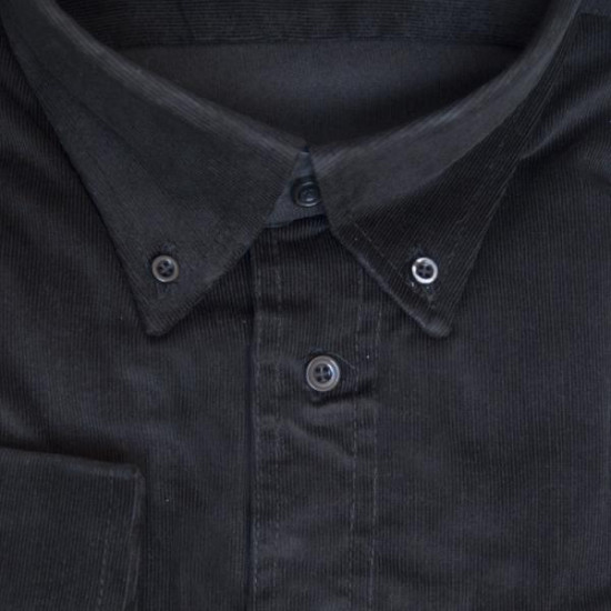 Πουκάμισο κοτλέ μακρυμάνικο - ΜΑΥΡΟ