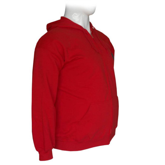 Ζακέτα φούτερ δίκλωνη με κουκούλα και patch - Red