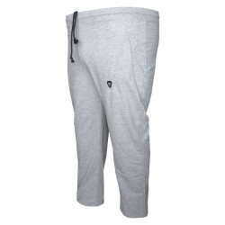 Kαλοκαιρινό παντελόνι φόρμας με κέντημα και φερμουάρ στις τσέπες - Grey Melange