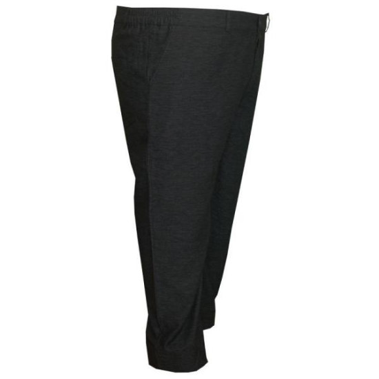 Λινή παντελόνα με λάστιχο στο πλάι - Ανθρακί Melange