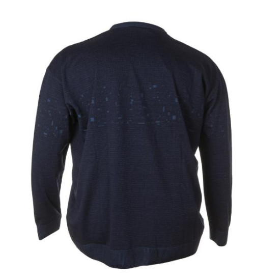 Βαμβακερό jacquard πλεκτό πουλόβερ της Leo Collection - Midnight Sax Blue