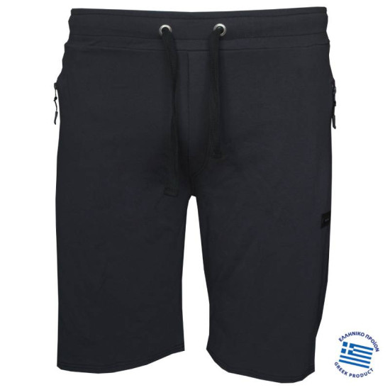 Βερμούδα jersey pennie με patch και φερμουάρ στις τσέπες,της Leo Collection - Anthracite
