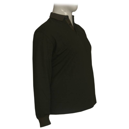 Μπλούζα Polo βαρύπλακη με κουμπί και τσέπη στο στήθος - Dark Olive Green