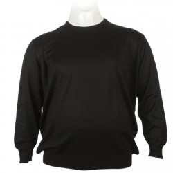 Πλεκτη μπλουζα μονοχρωμη με λαιμοκοψη - Black