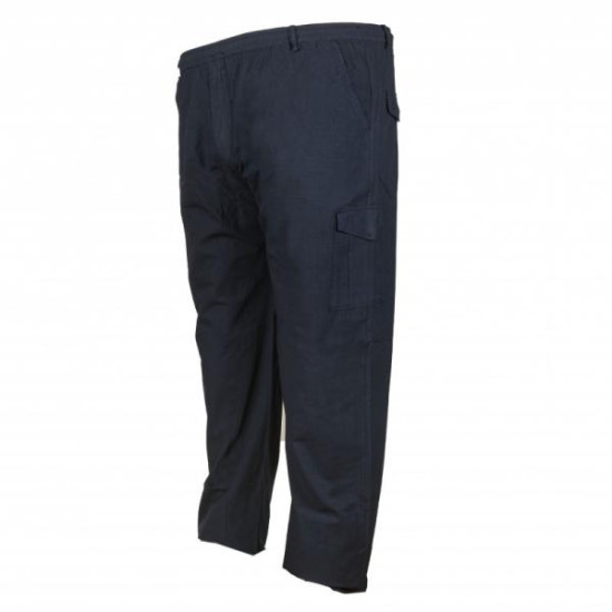 Καλοκαιρινή βαμβακερή παντελόνα μεσαίου καβάλου τυπου cargo με λάστιχο by L.T.G - Dark Blue