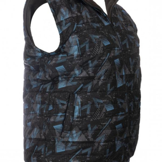 Γιλεκο καπιτονε αντιανεμικο με σταμπα - Anthracite/Blue sax