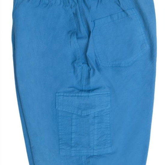 Βαμβακερή βερμούδα τύπου cargo με λάστιχο και κουμπί - ΠΕΤΡΟΛ