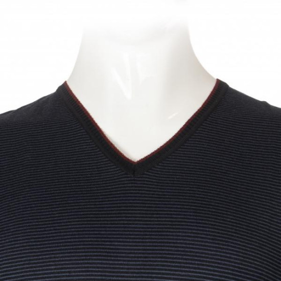 Καζακα πλεκτη ριγε με βε - Black/Indigo