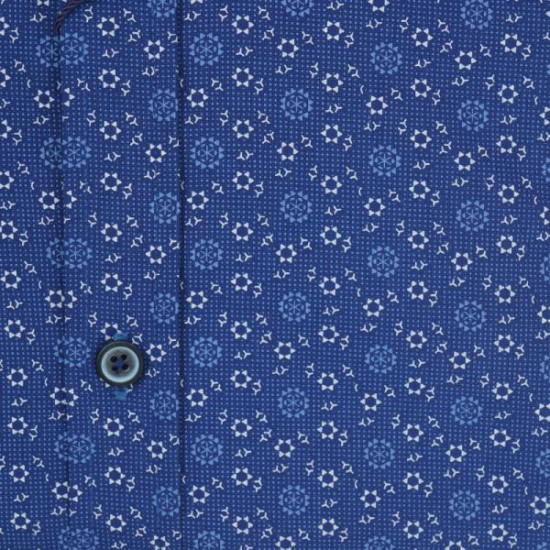 Πουκάμισο king size ελαστικό σχεδιαστό - Blue Sax