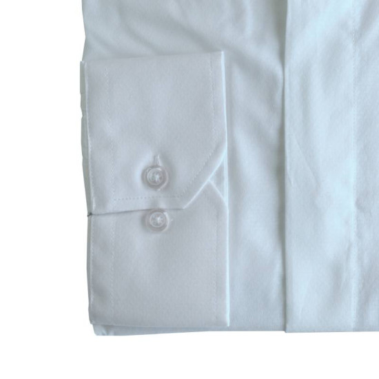 Πουκάμισο Αμπιγιέ μονόχρωμο γαλλικής ραφής & ελληνικής κατασκευής της Leo Collection - White