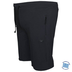 Βερμούδα jersey pennie με patch και φερμουάρ στις τσέπες,της Leo Collection - Anthracite