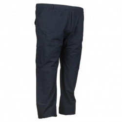 Καλοκαιρινή βαμβακερή παντελόνα μεσαίου καβάλου τυπου cargo με λάστιχο by L.T.G - Dark Blue