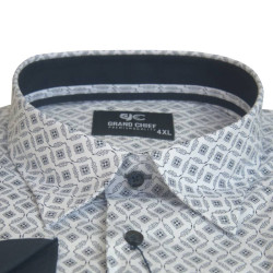 Πουκάμισο μακρυμάνικο ελαστικό με μικροσχέδιο - White