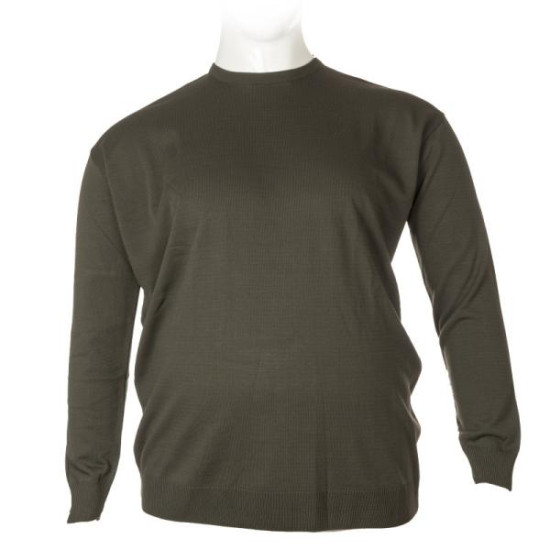 Μπλούζα πλεκτή μονόχρωμη λαιμόκοψη - Dark Olive Green