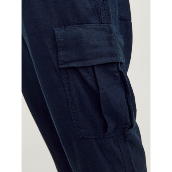 Ελαστική λινή cargo παντελόνα 