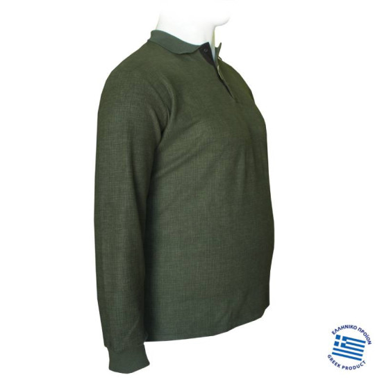 Polo μπλούζα από βαρύπλακο jersey ύφασμα,