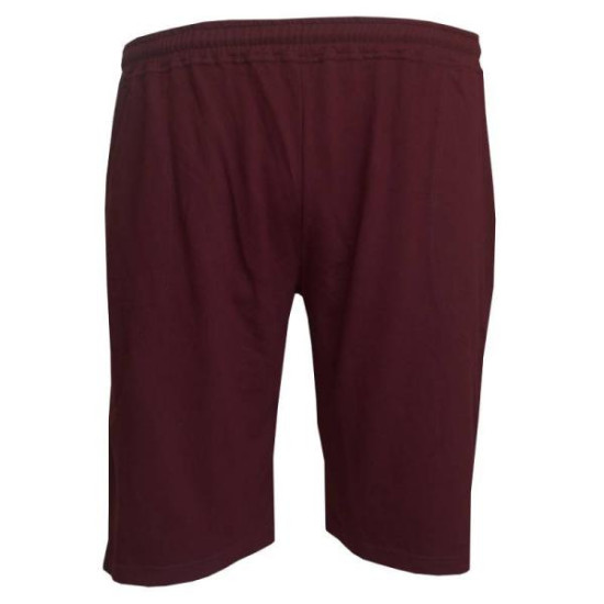 Μακό βερμούδα μονόχρωμη με λάστιχο στην μέση - Bordeaux