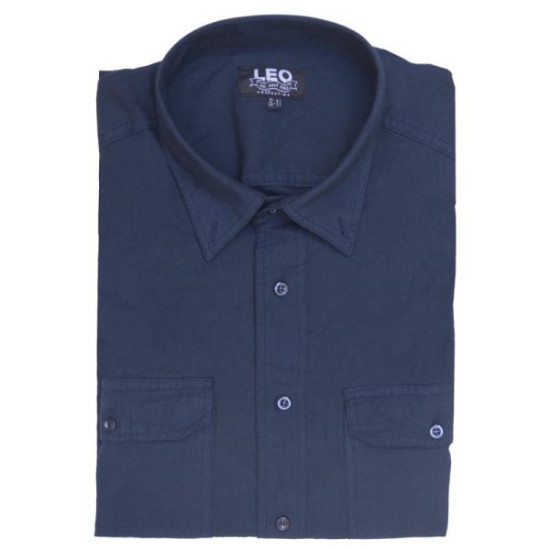 Πουκάμισο τύπου Cargo μακρυμάνικο βαμβακερό - Dark Blue