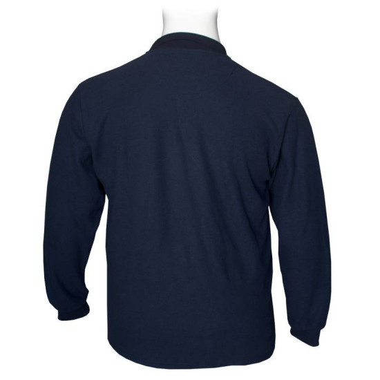 Βαμβακερή Polo wool feel με κέντημα στο στήθος by Leo collection - NAVY BLUE