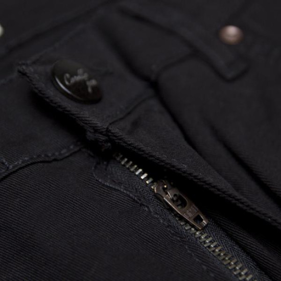 Καπαρτινέ ελαστικό χειμερινό πεντάτσεπο παντελόνι - ΜΑΥΡΟ