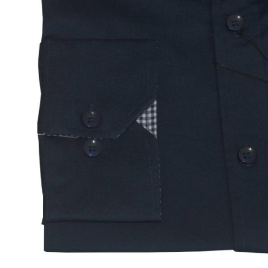 Πουκάμισο ελαστικό μακρυμάνικο μονόχρωμο - Dark Blue