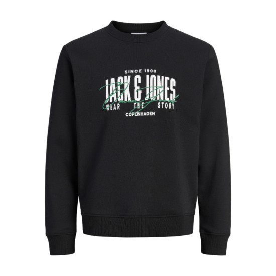 Jack & Jones Aero sweat crew neck +fit,φούτερ μπλούζα με μεταξοτυπία - Black Jack & Jones Aero sweat crew neck +fit,φούτερ μπλούζα με μεταξοτυπία - Black