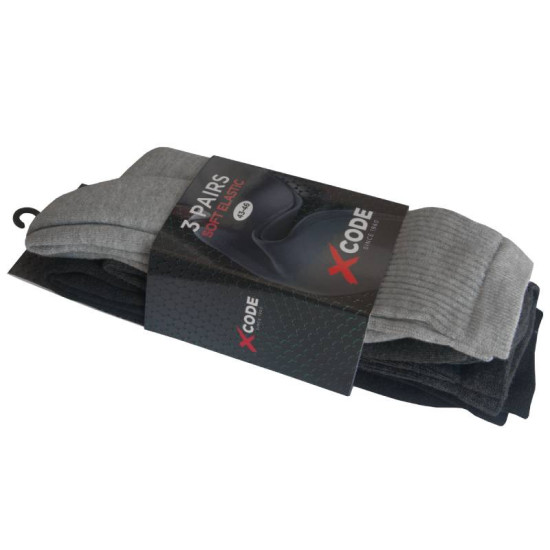 Αθλητικές κάλτσες X Code 3 τεμαχίων με ενίσχυση - Μαύρο/Γκρι Σκούρο/Γκρι αρζαν Αθλητικές κάλτσες X Code 3 τεμαχίων με ενίσχυση - Μαύρο/Γκρι Σκούρο/Γκρι αρζαν