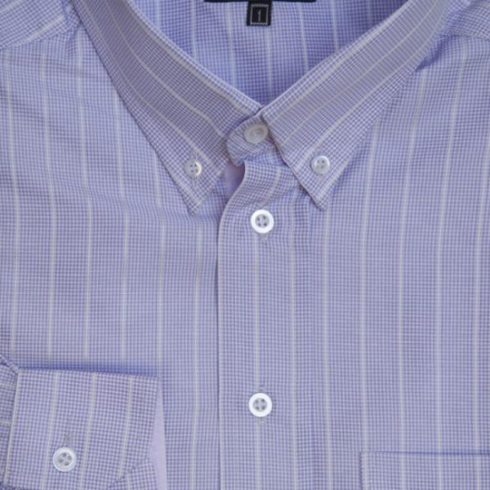 Πουκάμισο με μακρύ μανίκι ριγέ/πτι-καρό - ΛΙΛΑ