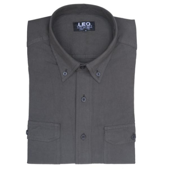 Πουκάμισο τύπου Cargo μακρυμάνικο βαμβακερό - ΧΑΚΙ