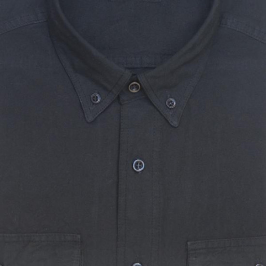 Πουκάμισο τύπου Cargo μακρυμάνικο βαμβακερό - Coal Black