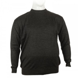 Πλεκτη μπλουζα μονοχρωμη με λαιμοκοψη - Anthracite